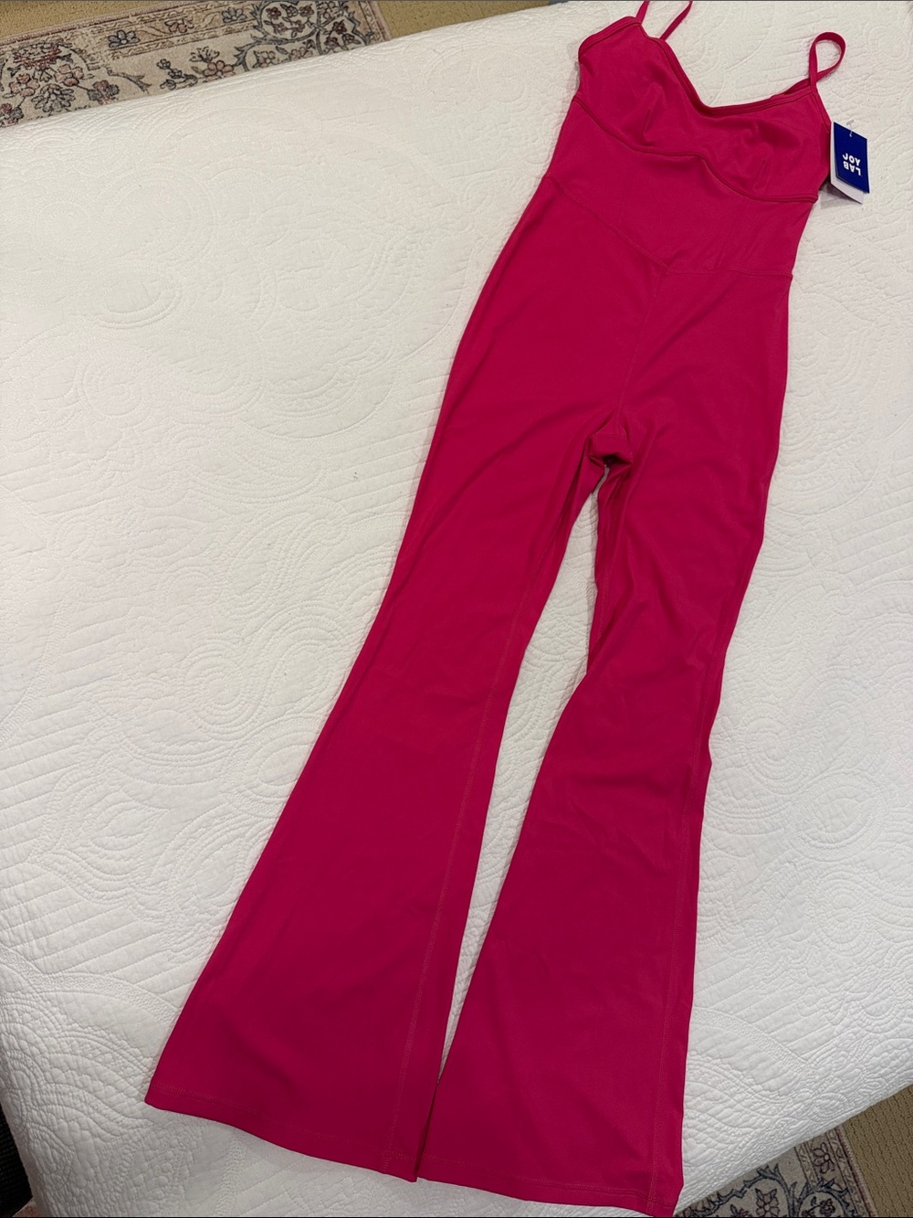 JoyLab Women's Hot Pink Flared Exercise Jumpsuit